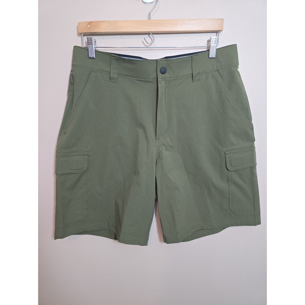 Orvis Cargo Summer Shorts Stretch Mens 32 Olive Army Green Wicking Hiking